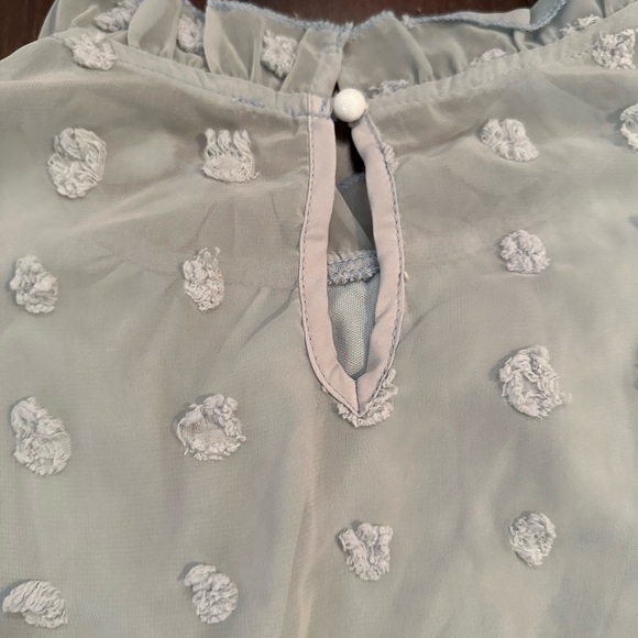 SHEIN Curve Baby Blue Flutter Sleeve Blouse - Picture 7 of 10